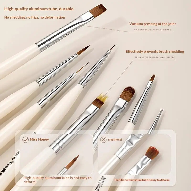 Nails Art Liner Brush Elongated Lines Drawing Painting Nail Design Pen UV Gel 3D Carving Brush Professional Manicure Salon Tool