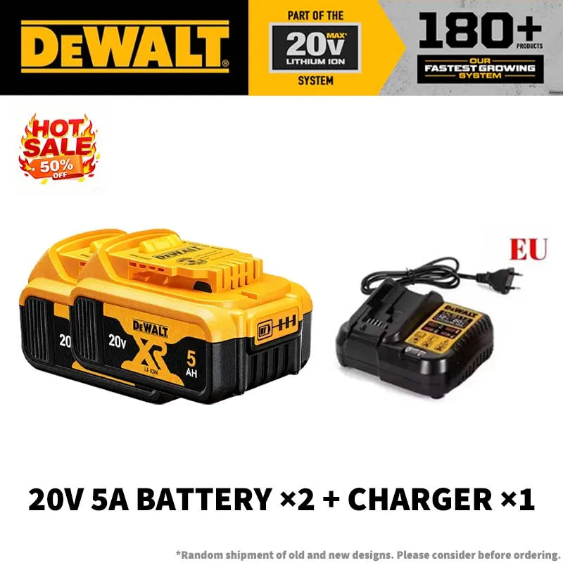 100% Genuine DEWALT 20V Max 2/5/6/9Ah Battery Charger Combo Li-Ion XR Series for Power Tools Battery DCB200,DCB202,DCB205,DCB206