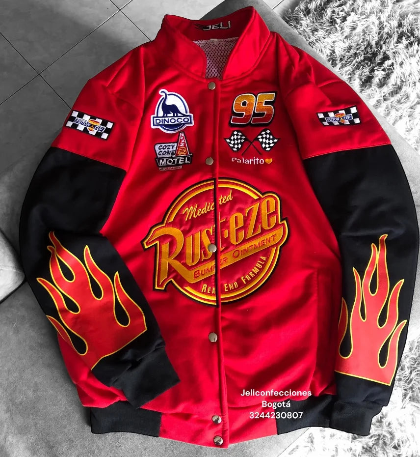 Y2K New American Fashion Letter Embroidery Oversized Red Spliced jacket Men Harajuku Casual Button Racing Baseball Uniform
