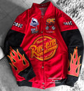 Y2K New American Fashion Letter Embroidery Oversized Red Spliced jacket Men Harajuku Casual Button Racing Baseball Uniform