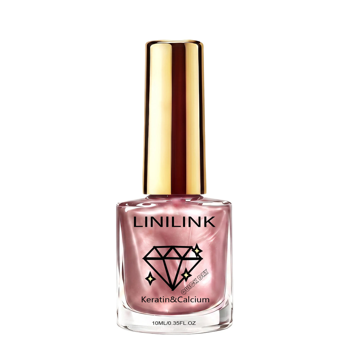 10ml champagne Rose Gold Metallic Polish, No-Bake Quick-Dry, Silky High-Shine, Cyberpunk, Salon Home, for Weak/Soft Nails, Must