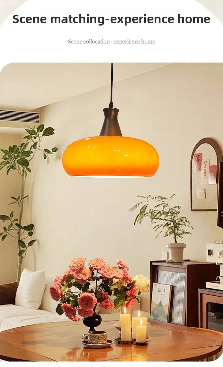 Japanese Bauhaus Glass Pendant Lights for Study Homestay Classical Atmosphere Ceiling Chandeliers LED Lamps Medieval Fixtures