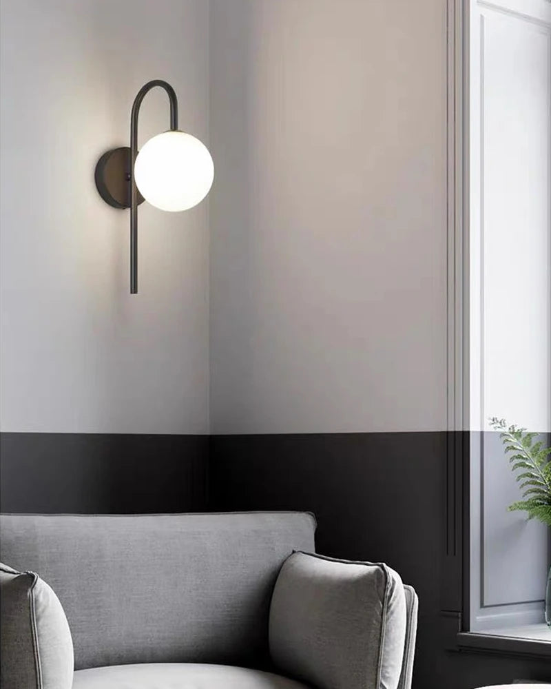 Bedroom LED Wall Lamps with 9W G9 Bulb Hardwired Indoor Frosted Glass Ball Wall Lights Wall Sconce for Bar Kitchen AC110-220V