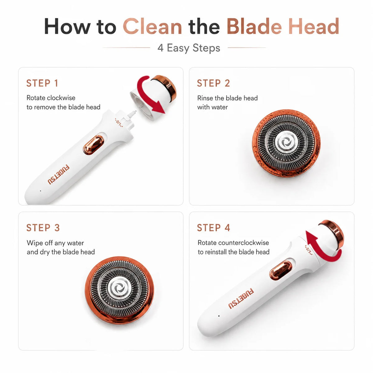 2026 New Ladies 3 in 1 Electric Hair Removal Set Portable Multi Head Shaver Painless for Face Legs Underarm Bikini