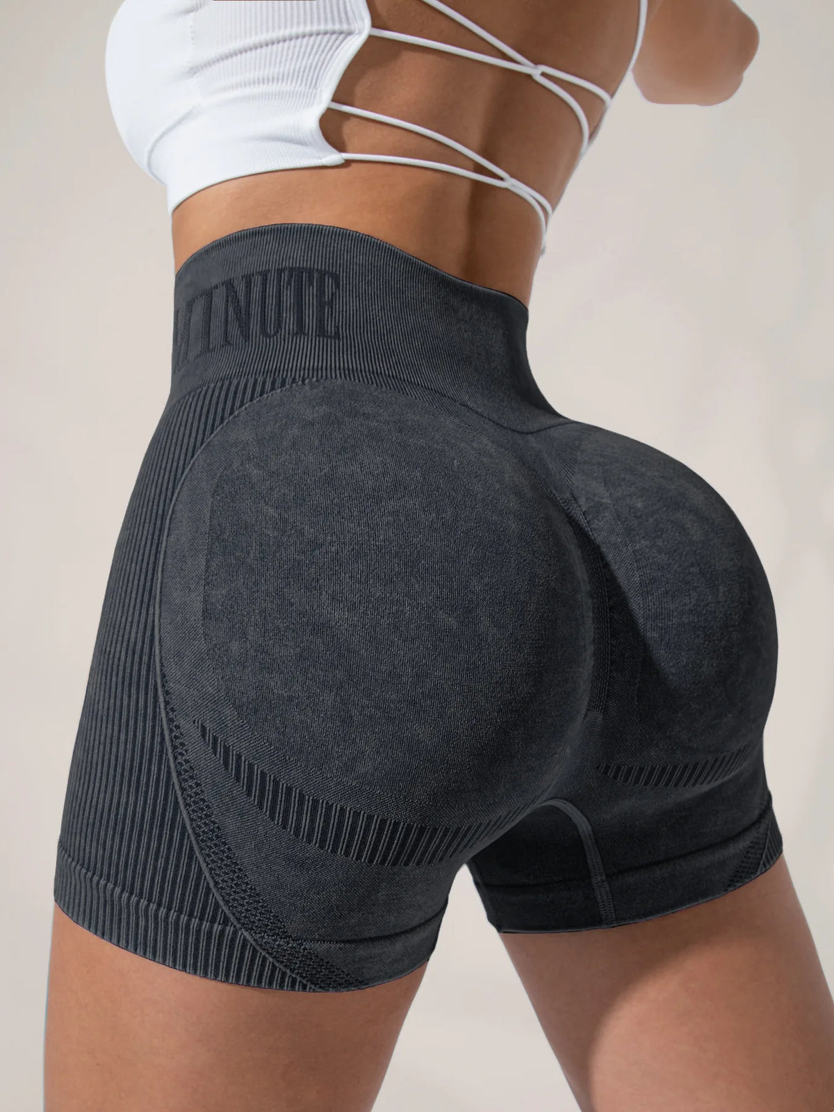 Women Sand Wash High Waist Tummy Control Butt Lifting High Stretch Slim Yoga Shorts Wear Outside Run Gym Workout  Sports Pants