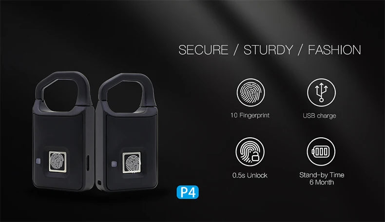 Biometric Fingerprint Combination Keyless Dormitory Door Lock Bluetooth-compatible 4.1 Anti-theft Securit Padlock