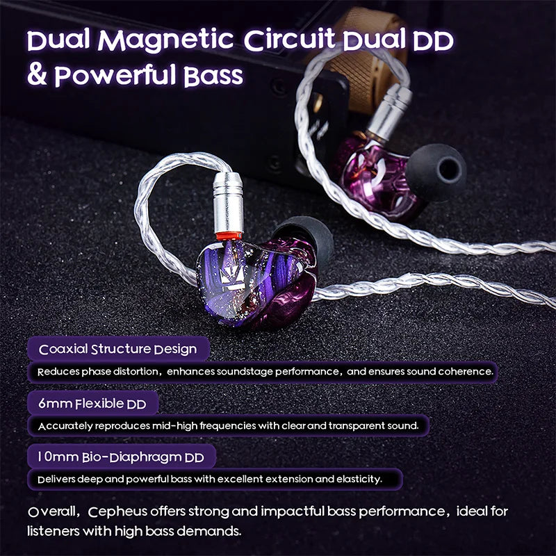 KBEAR Cepheus KB16 In Ear Wired Dual Magnetic Circuit Dual DD Powerful Bass 16 Drivers Hybrid HiFi Earbuds Studio-level Suitable