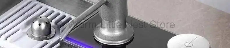 Smart Creative Kitchen Sinks for Apartments Modern Metal Multi-functional Sinks Luxury Household Kitchen Sinks for Rental Houses