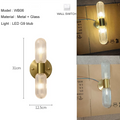 Luxury LED 12W Wall Lamps Glass Gold Copper Sconce for Living Room Bedroom Home Decor Indoor Lighting Dining Room Stairs