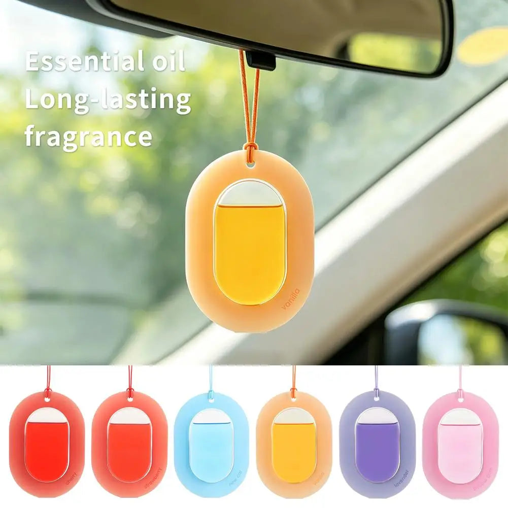 Car Air Freshener Essential Oil Long Lasting Fragrance Hanging Rearview Mirror Diffuser Perfume Pendant Auto Accessories