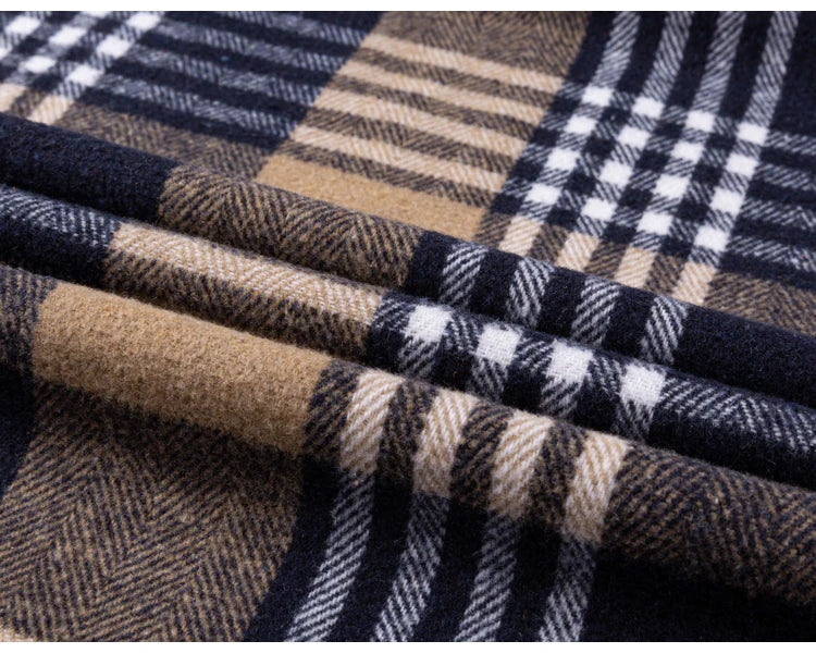 Men's Long Sleeve Flannel Plaid Shirt - Soft Pure Cotton, Button Down Shirts Thick Autumn Winter - Weekend Casual, Going Out