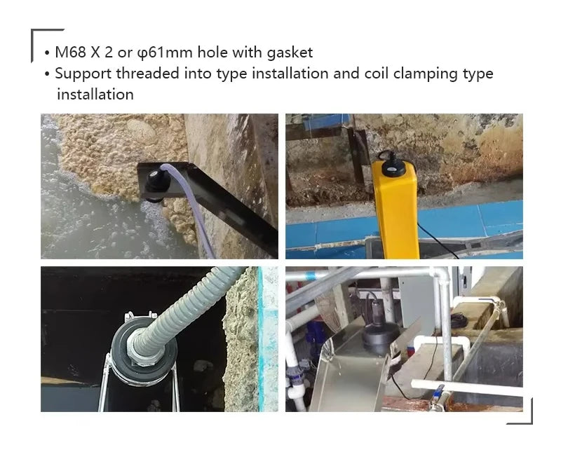 Ultrasonic Type Optional 5~ 15m 420ma 10-30 VDC 100mA Supply Seawater Level Sensor