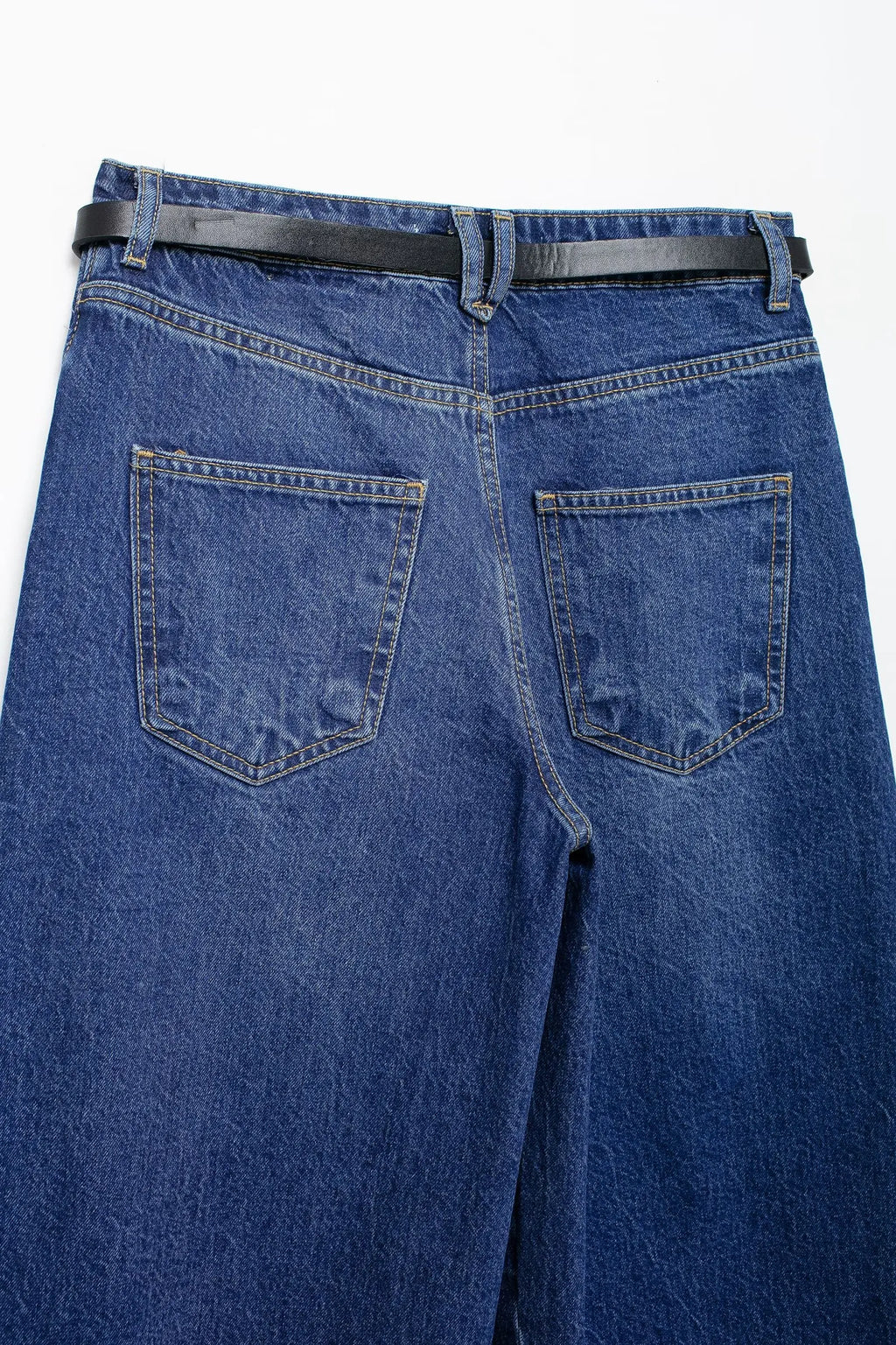 HH 2025 Summer Women Fashion Denim Trousers Set Solid Cropped Vest Top + Chain Lace Up Versatile Female Wide Leg Long Pant