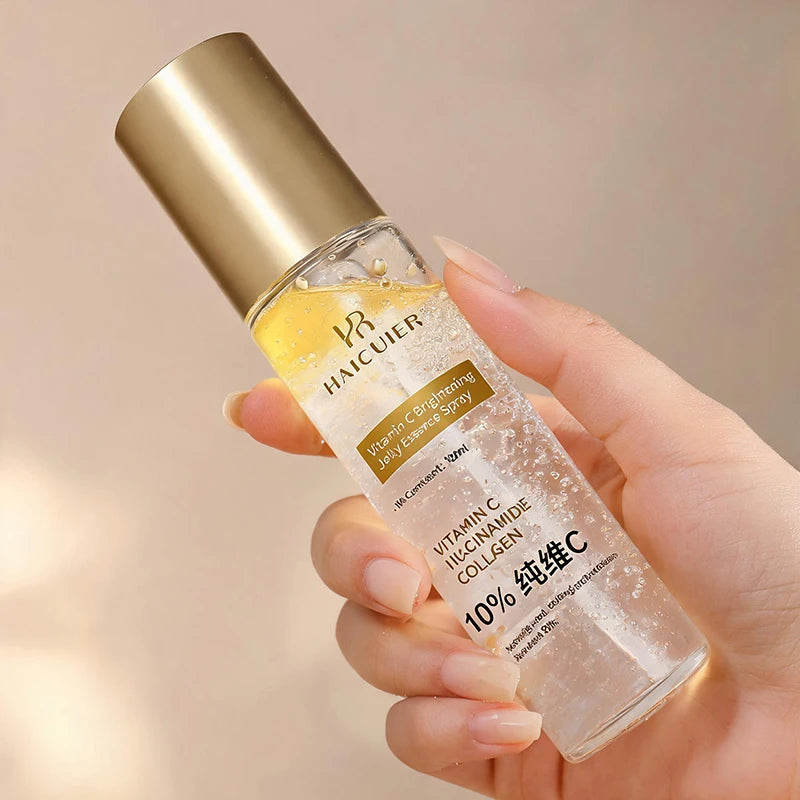 PDRN Vitamin C Jelly Essence Spray 100ml, Niacinamide Collagen Glow Soften Relieve Dryness Pre-makeup Spray Daily Skincare Set