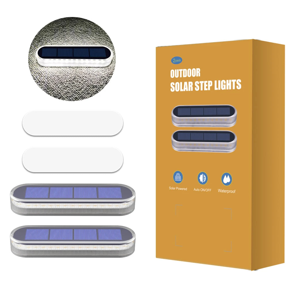 Solar Deck Light Solar Ground Light Outdoor Pathway Stair Lamp Railing Fence Yard IP68 Waterproof Driveway Solar Light