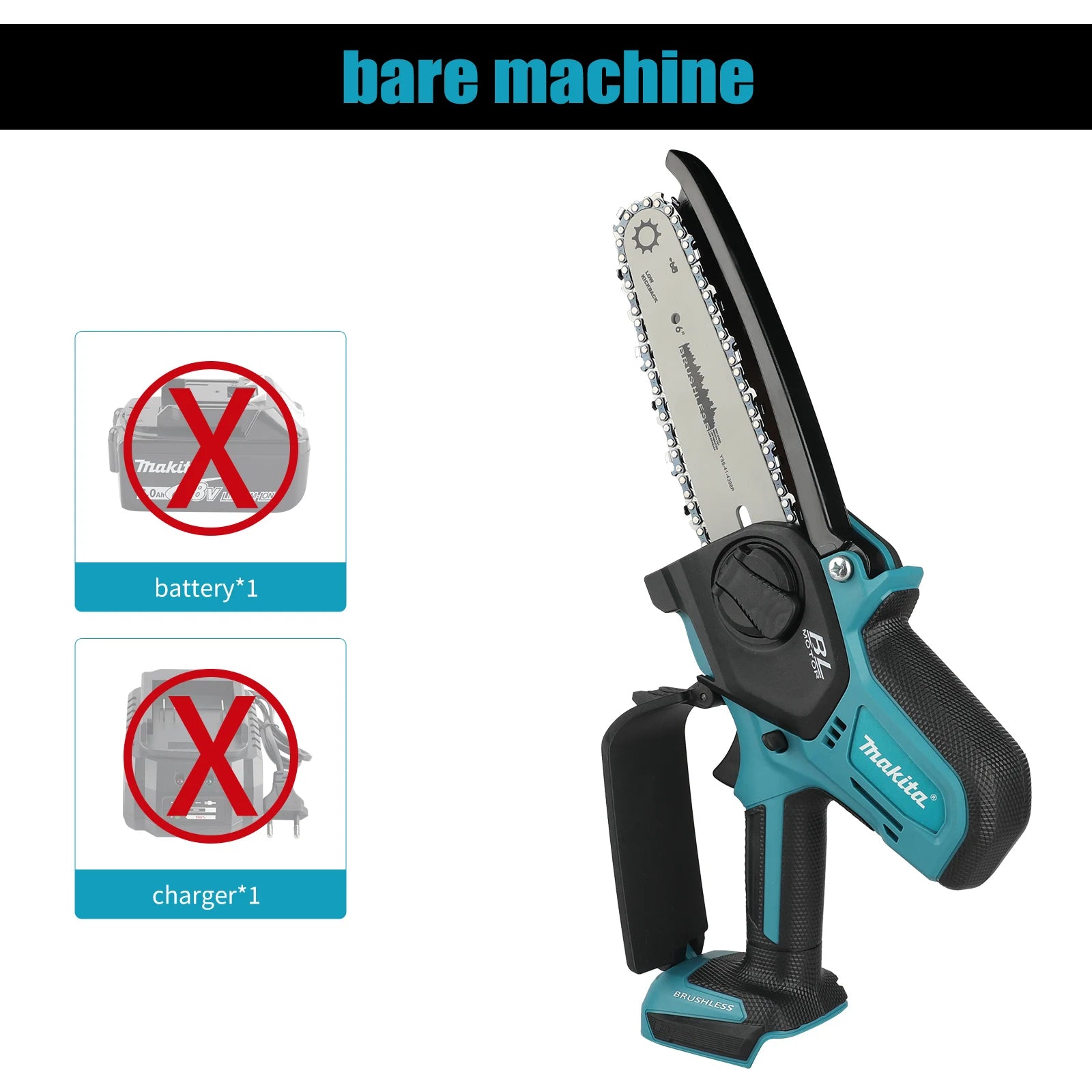Makita 18V Cordless Chainsaw for Woodworking with Small Handheld Electric 6-inch Logging Sawzall Mini Portable Chainsaw