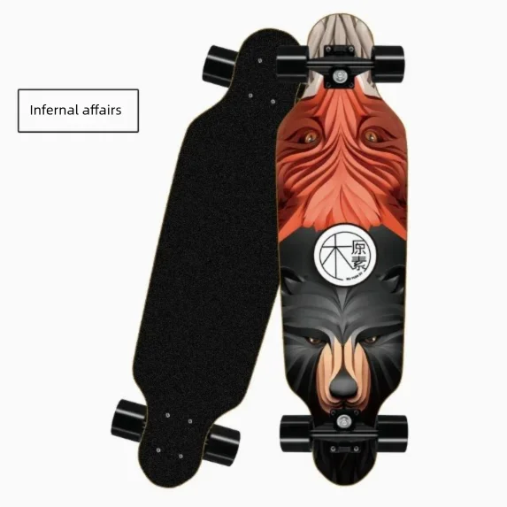 Korean Style Mini Dancing Four-Wheel Short Skateboard, Street Cruising Portable Commuter Skate Board for Adults Teenagers Boys