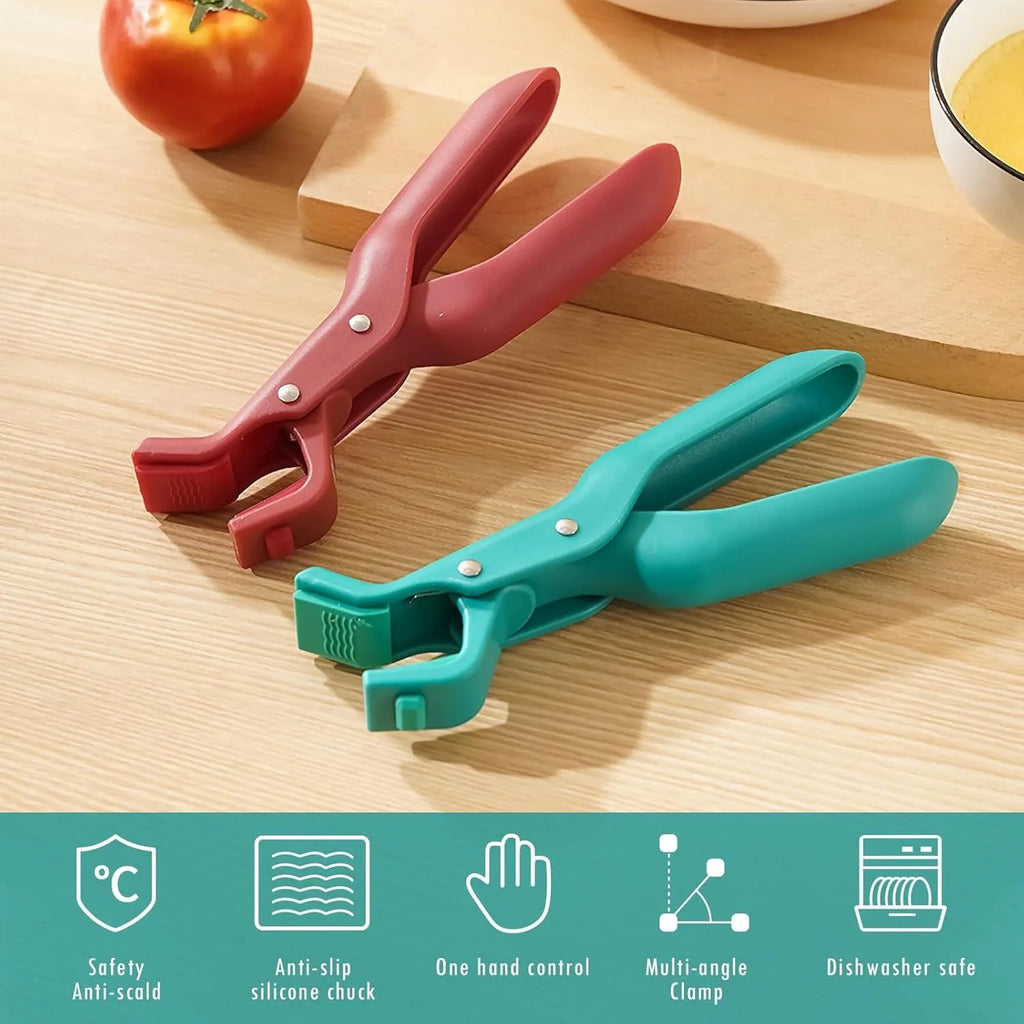 Non-Slip Stainless Steel Bowl Clip Anti-Hot Plate Gripper Portable Dish Lifter Holder for Hot Pot Pan Kitchen Gadgets Cooking To