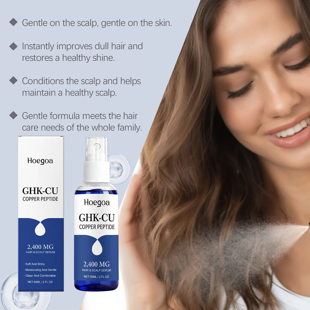 Hoegoa Ghk‑cu Copper Peptide Hair Serum Improve Dry Split Plit Hair End Repair Scalp Barrier Fast Absorption Hair Repair Essence