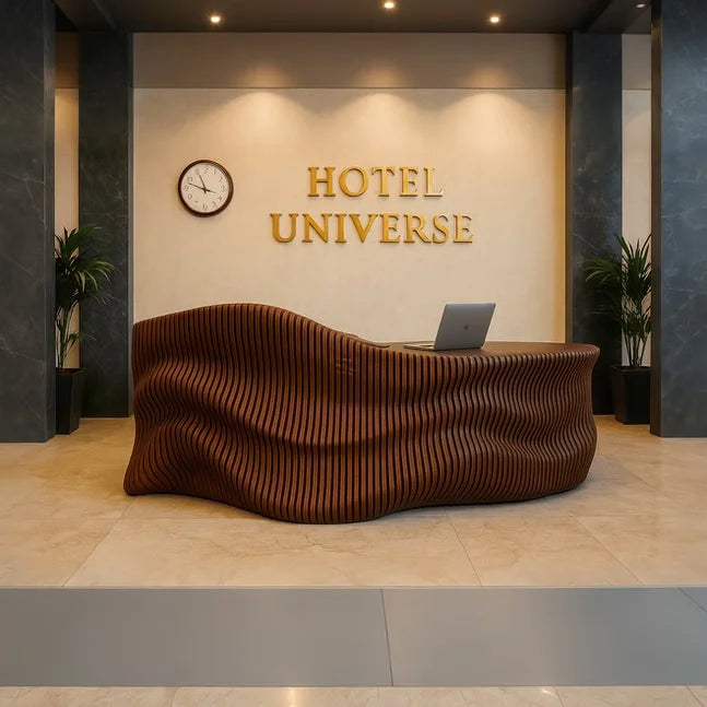 *Customized Reception Desk Modern Furniture Solid Wooden  Table Parametric Furniture  Parametric Furniture