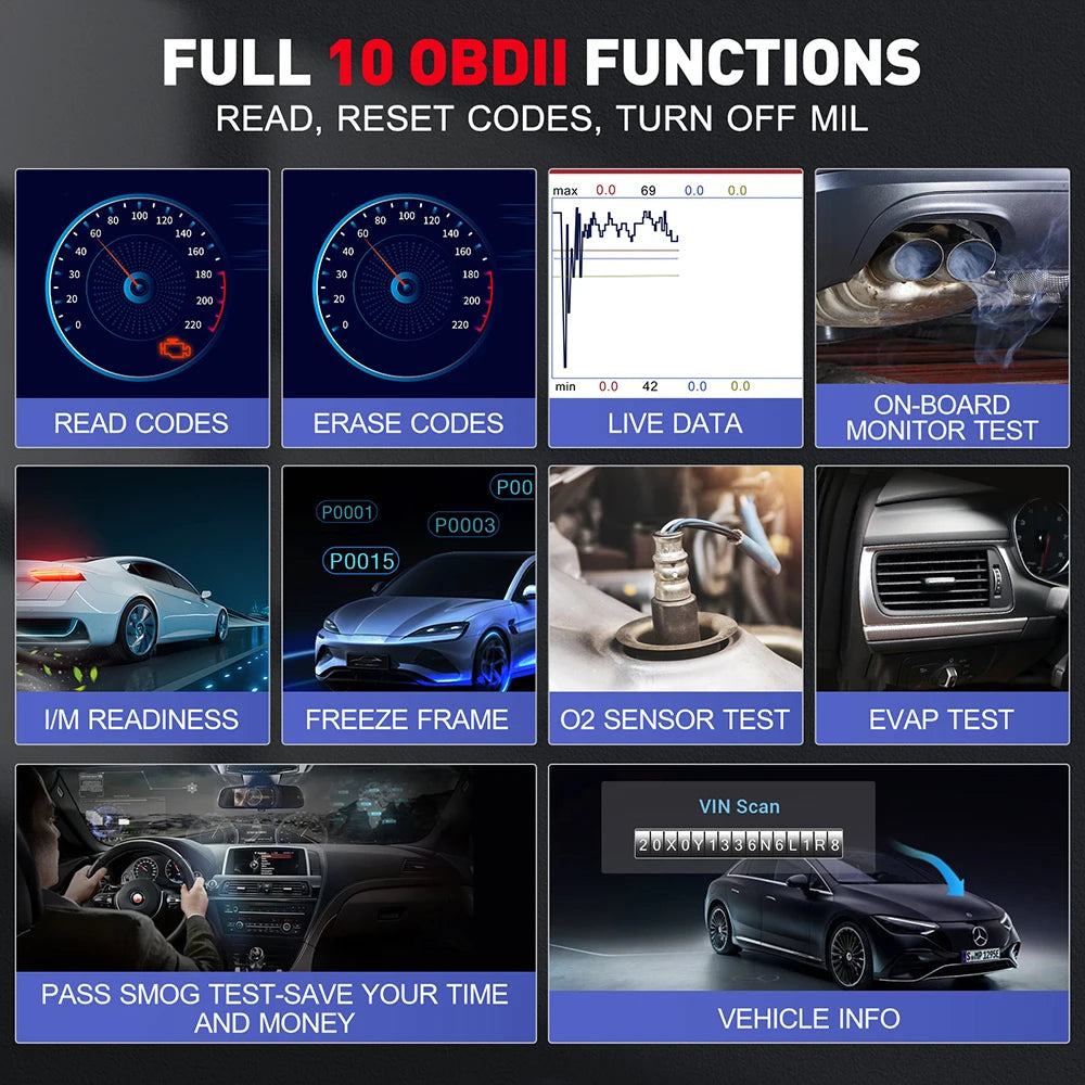 [Lifetime Free Update] 2026 LAUNCH X431 CRP123E V3.0 Car Diagnostic Tools ABS SRS AT ENG OBD2 Scanner Full OBD2 Functions