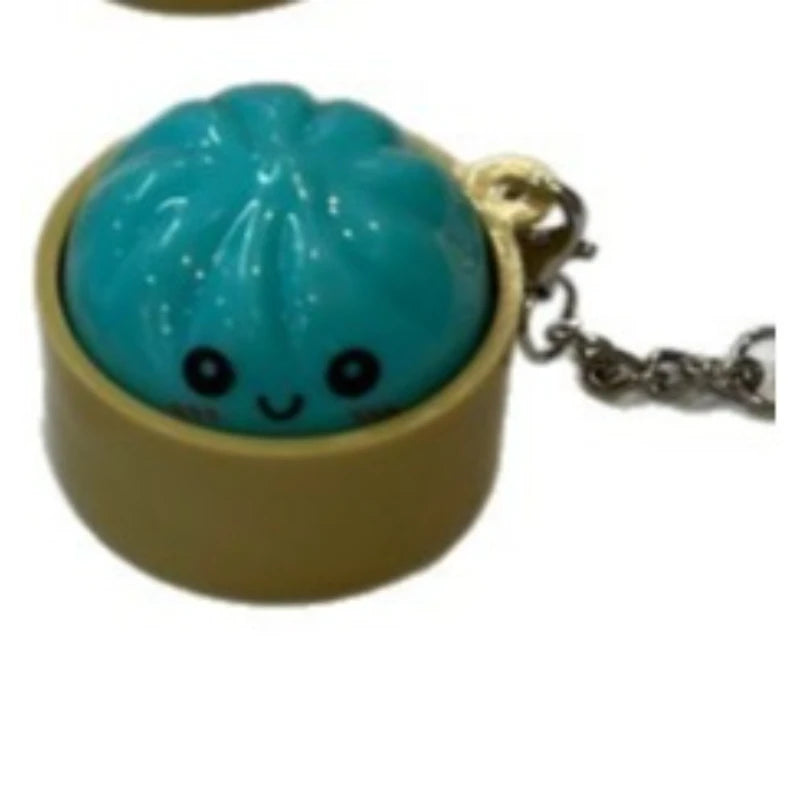 Cute Kawaii Dumpling Fidget Toys Mechanical Switch Clicker Light Up Dim Sum Bao Bun Keychain Stress Relief For Backpack Adults