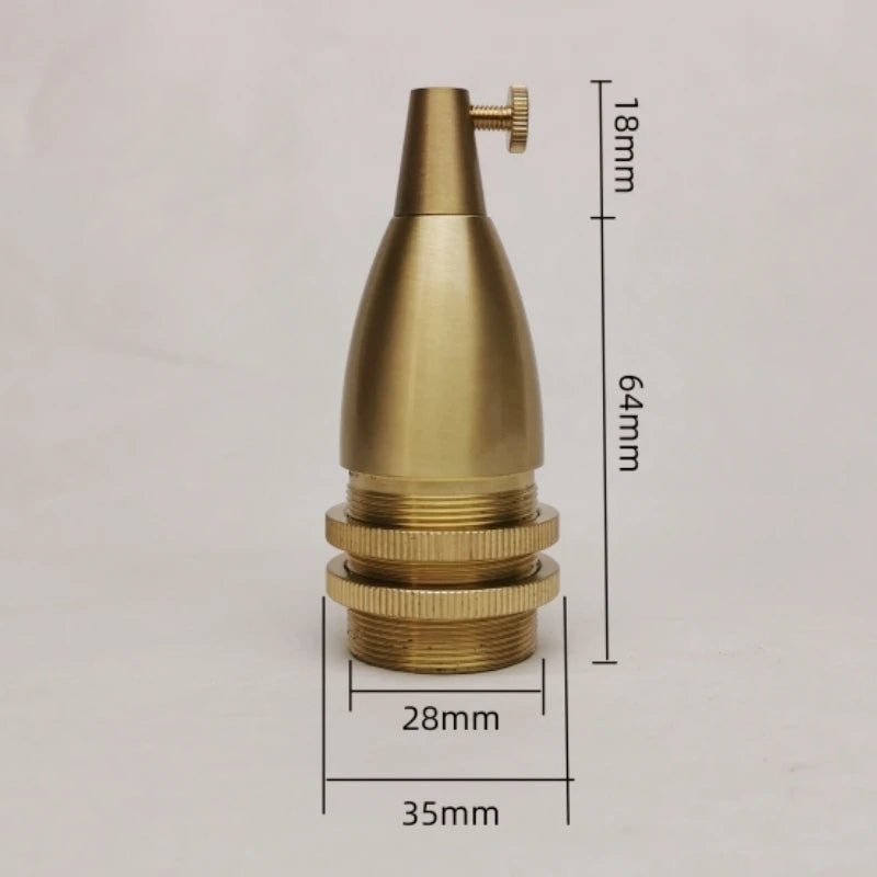 E14 Spiral Brass Light Sockets E12 Retro Ceiling Lamp Base Ceramic All Copper Accessories Lampshade Fixed Threaded Lamp Holder