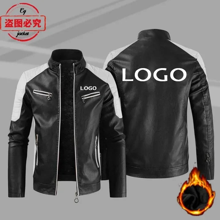 Gold Wing 1800 motorcycle LOGO washed pu leather jacket men's windproof autumn and winter spring and autumn leather jacket