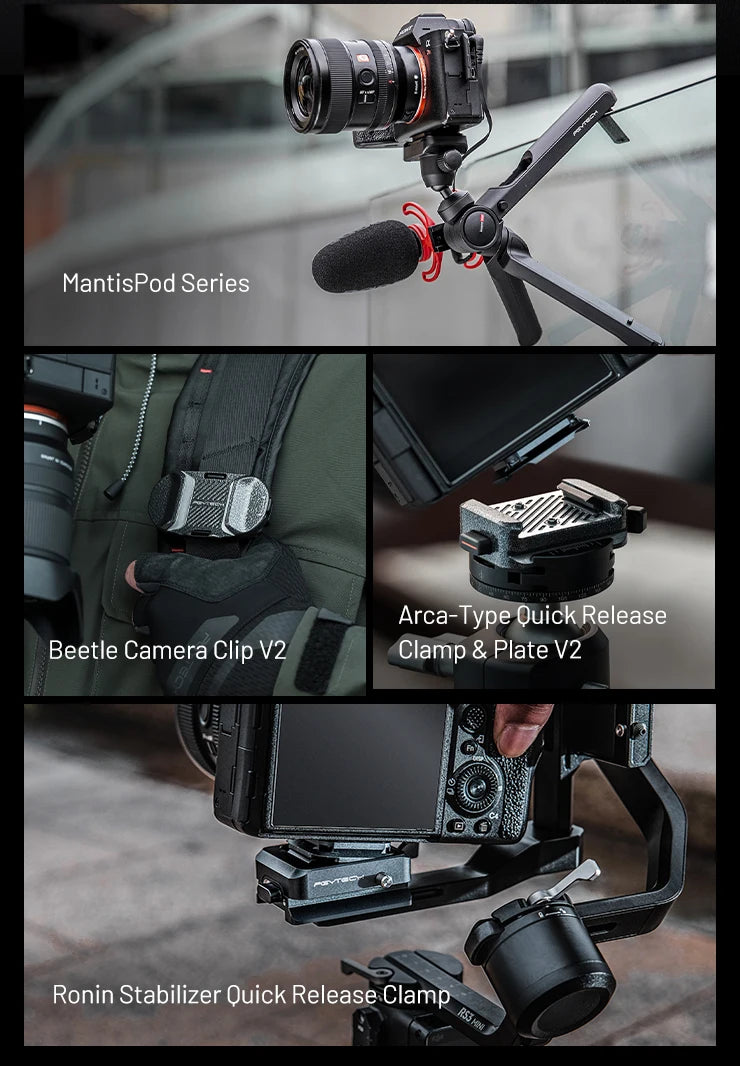 PGYTECH Camera Shoulder Strap Mount Quick Release Clamp & Plate Kit, Aluminum Alloy Arca Swiss Plate Camera Adapter