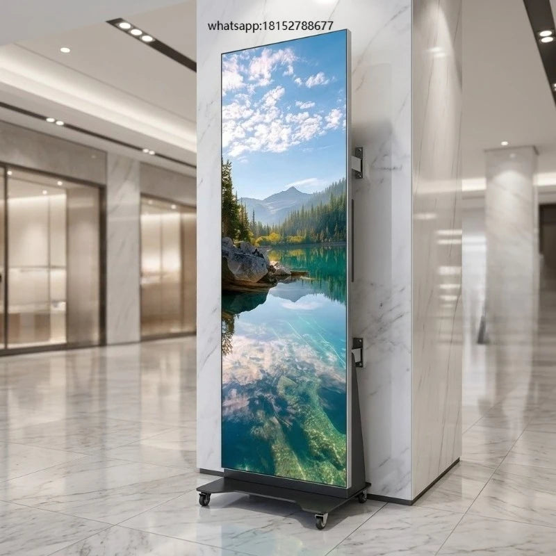 Poster Display Screen Digital Advertising Movable Foldable Floor Standing Video Wall for Shopping Mall & Retail Store