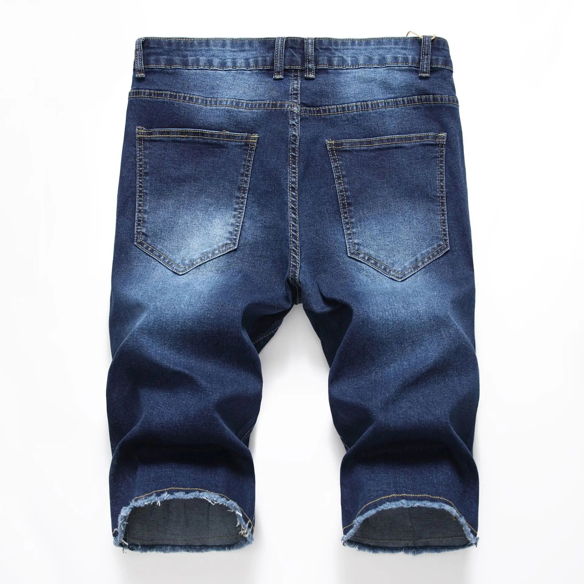 2026 New Denim Shorts for Men Fashion Casual Stretch Straight Short Jeans Men Summer Trend Holes Slim Fit Cowboy Short Trousers