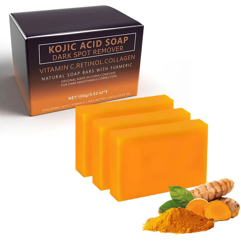 Lemon Turmeric Exfoliating Soap with Curcumin All-Body Cleansing Brightening Natural Granule Soap for Skin Care