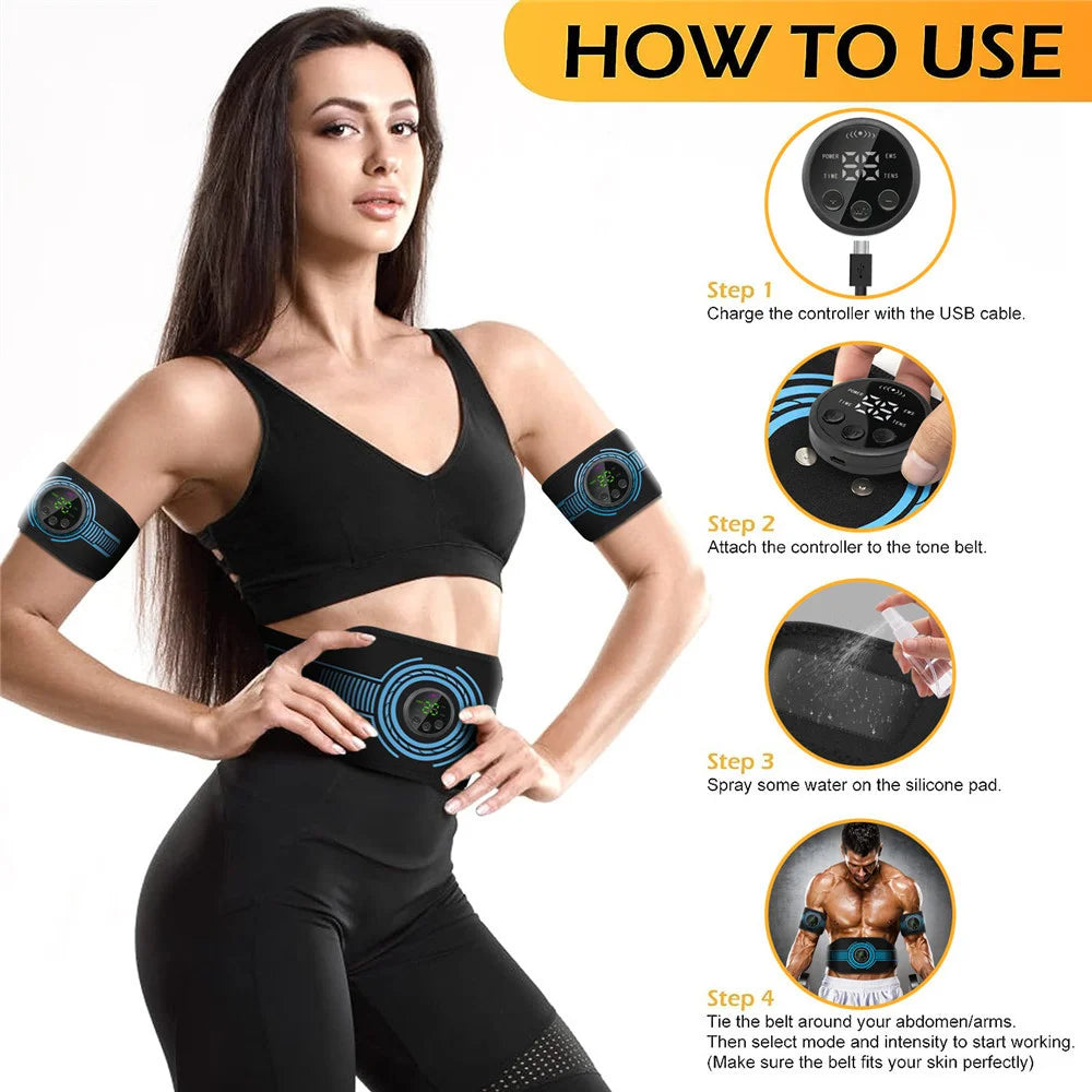 Intelligent EMS Belt Massage Set Full Body Muscle Stimulation Trainer Abdominal Fitness Device USB Charging Version