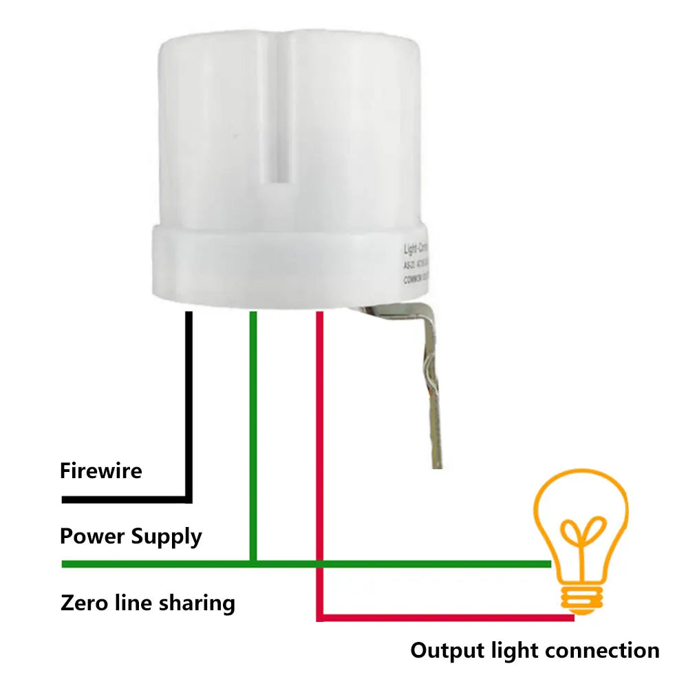 AC220-240V 25A Smart Switch Rainproof Sensor Outdoor Street Lamp Light Switch Controller Adjustable Photoelectric Anti-interfere