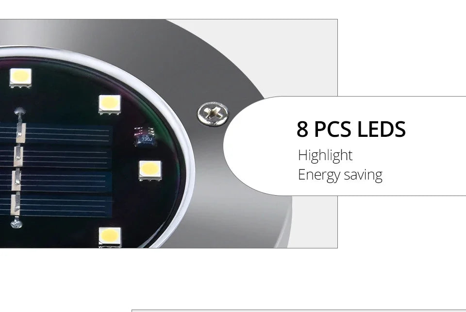 8/20 LED Solar Power Disk Light Outdoor Garden Solar Underground Light Deck Light Spotlight Buried Solar Led Lamp Garden Decor