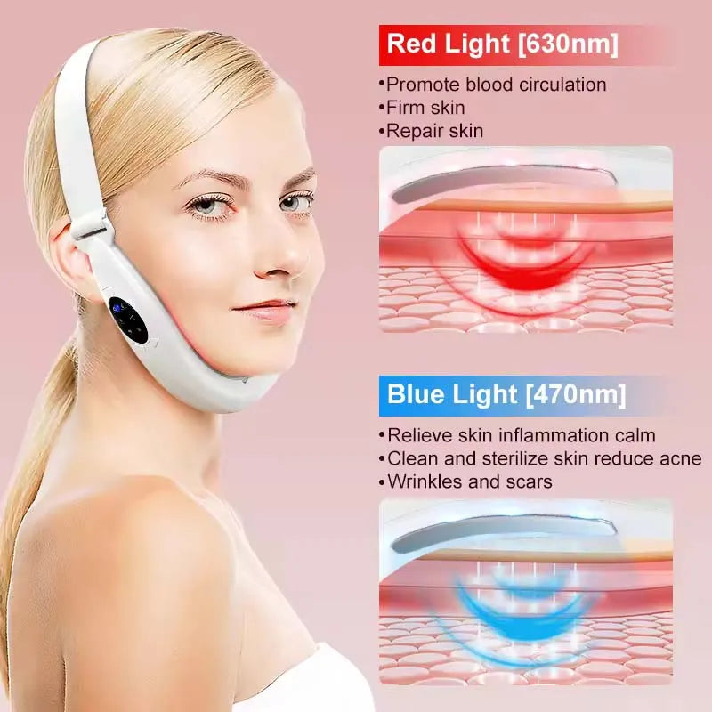 Face Lifting Device Red Light Skin Rejuvenation V Face Massager Double Chin Lift Up with Remote Control Facial Beauty