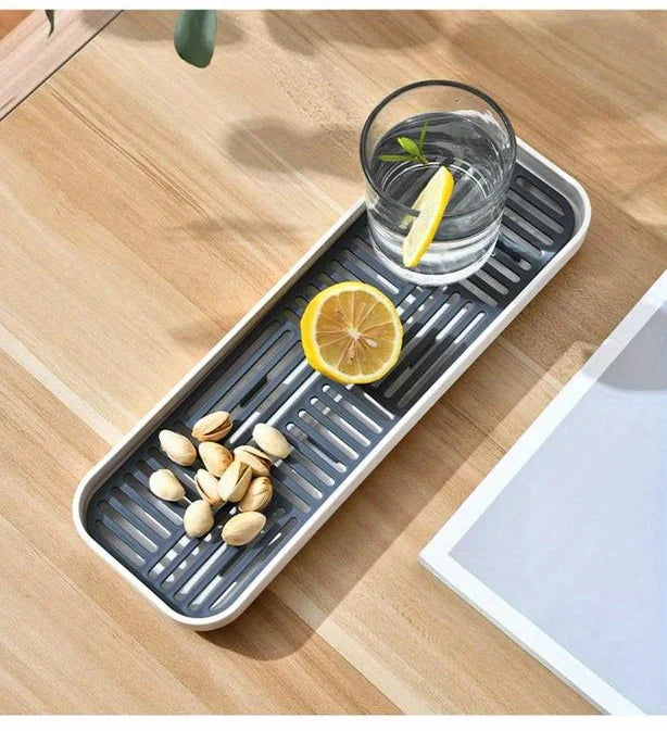 Kitchen Sink Organizer with Drain Tray, Sponge Holder, and Cutlery Drainer - Keep Your Countertop Clean and Tidy!