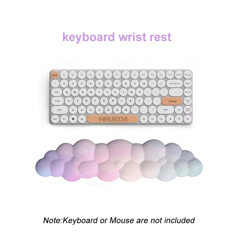 Cloud Gradient Gaming Keyboard Pad Wrist Pad Cloud Wrist Pad Mouse Pad Ergonomic Laika Foam Memory Non-Slip Support Office