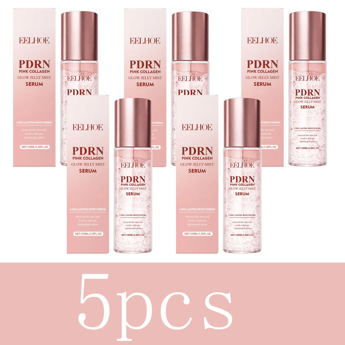 2026 PDRN Pink Collagen Glow Jelly Mist Serum Collagen Essence Spray Nourish Moisturiz Face Serum Toner Improve Drying Skin Care