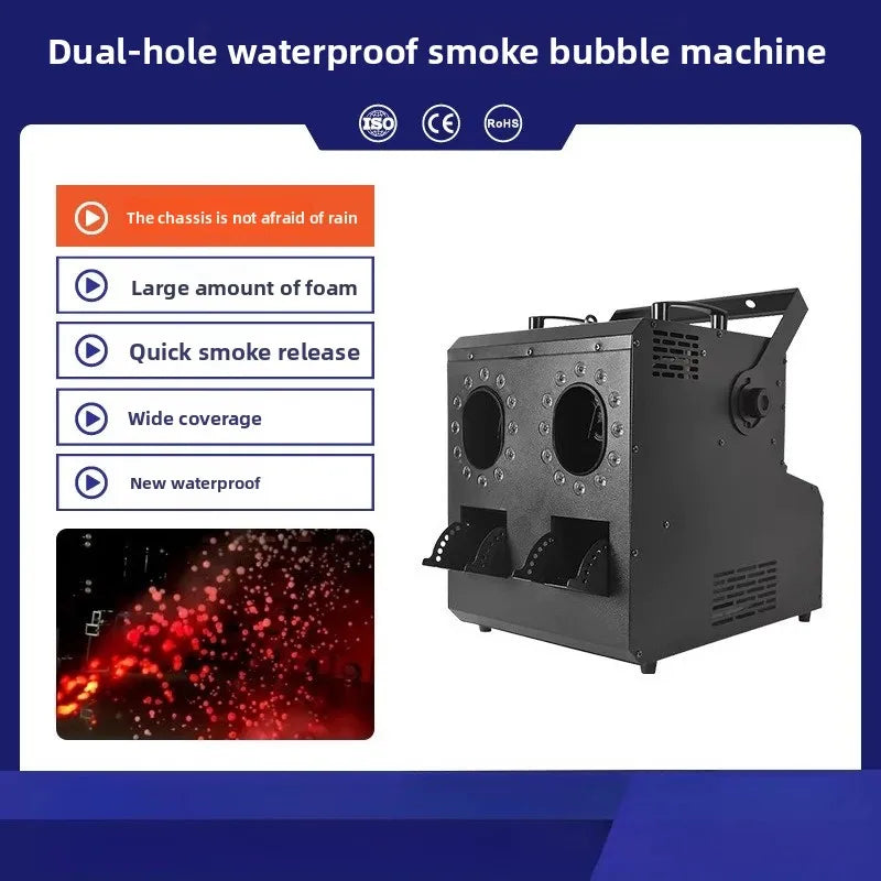 Stage Fog Bubble Machine - Four Nozzle Led Fog & Bubble Maker - Professional Performance, Wedding, Bar, Large-scale Bubble