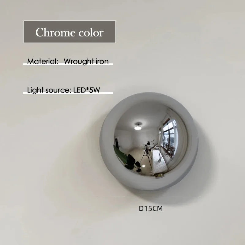 Medieval Bauhaus Chrome Wall Lamps Plated Semicircular Mushroom Lamp Danish Designer Living RoomBedroom Bedside Wall Lights