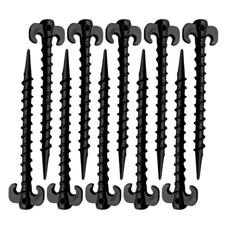 10Pcs Camping Tent Stakes Tent Heavy Duty Tent Nails Plastic Screw Tent Pegs for Fixing Camping Tent Rain Tarps Outdoors