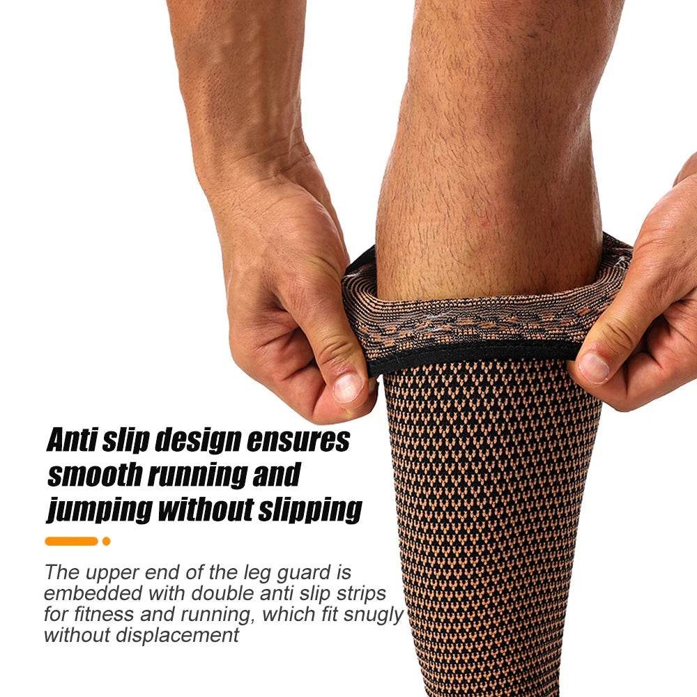 1PCS Copper Calf Compression Sleeves for Men & Women, Sports Compression Leg Sleeves for Shin Splints & Running Recovery