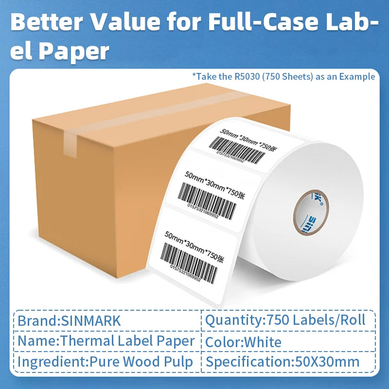 Self-adhesive Blank Thermal Labels Direct Print Supermarket Price Blank Barcode Label Direct Print Waterproof Printing Paper