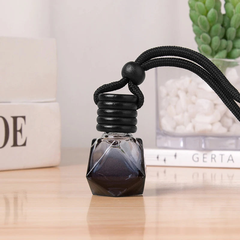 New 1Pc Black Cap Dyed Square Cap Empty Bottle Car Essential Oil Diffuser Fragrance Air Freshener Scent Perfume Bottle Ornament