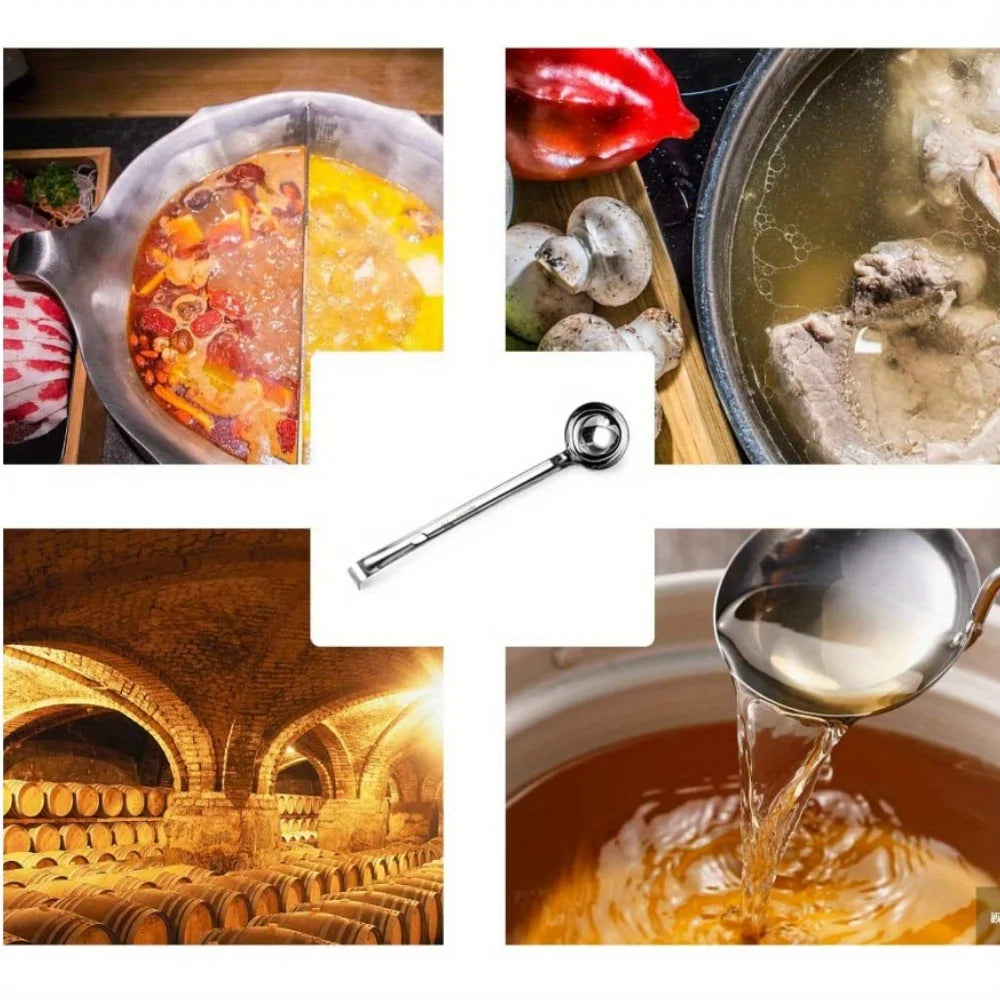 E9 1Pcs Soup Ladle, Small Stainless Steel Ladles and Spoons Professional Ladle, 1/2/3oz Duty Metal Ladle Kitchen Utensil Spoon