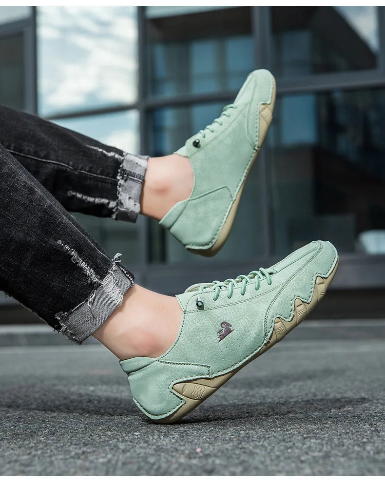 Men Leather Casual Shoes Luxury Low Top Sneakers Comfortable Mens Shoes Big Size Designer Loafers Moccasin Shoe Man 2026 New