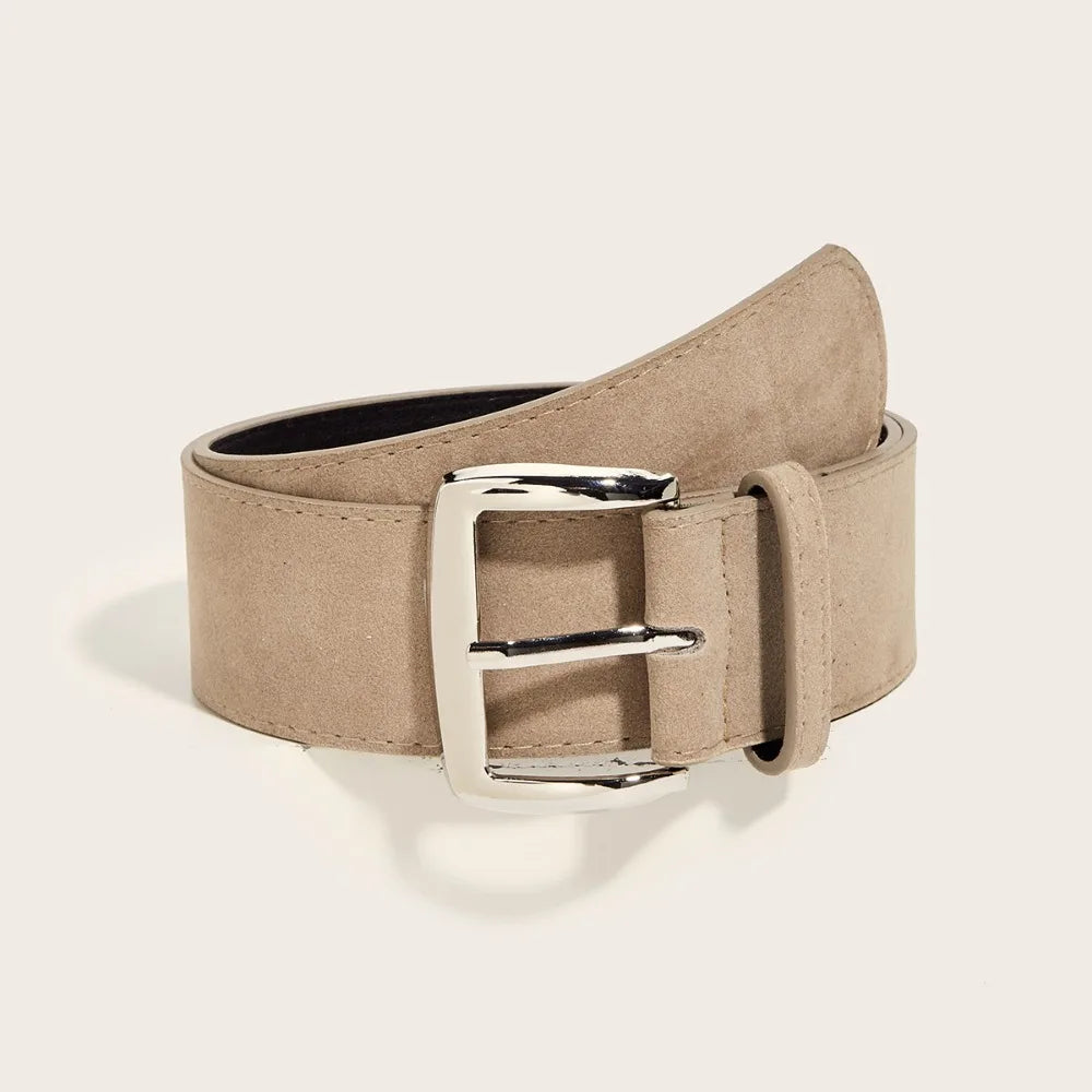 Maillard Styles Suede Leather Wide Belt Trendy Casual Pin Buckle Waistband Versatile Luxury Design Trouser Dress Belts Gifts