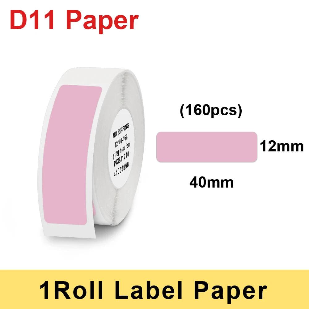 1Roll Niimbot D11 D101 D110 H1 Label Sticker Paper Rolls Various sizes of White Color Rolls