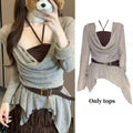 Elegant Two Piece T shirt Set Women Korean Short Sleeve Tees Striped Print Casual New Daily Fashion Outfits Outfits 2026 Sexy